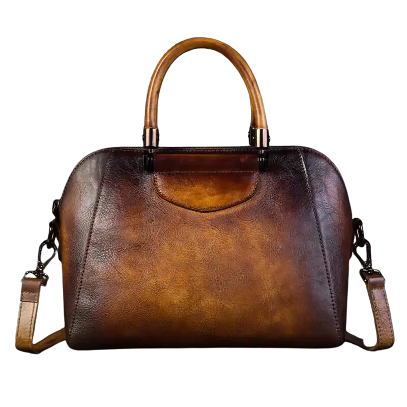 Bolsa de Couro Retrô Artesanal-Amarelo