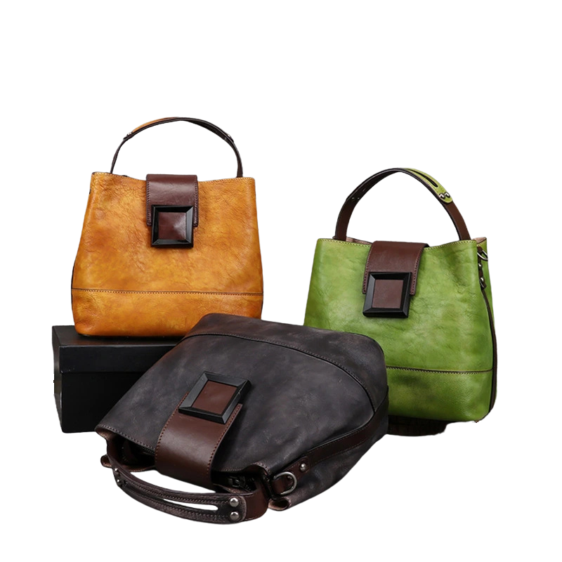 Bolsa Ponteio de Couro Legítimo