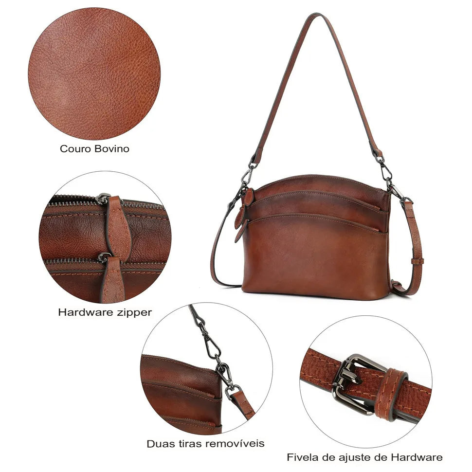 Bolsa de Ombro de Couro Legítimo