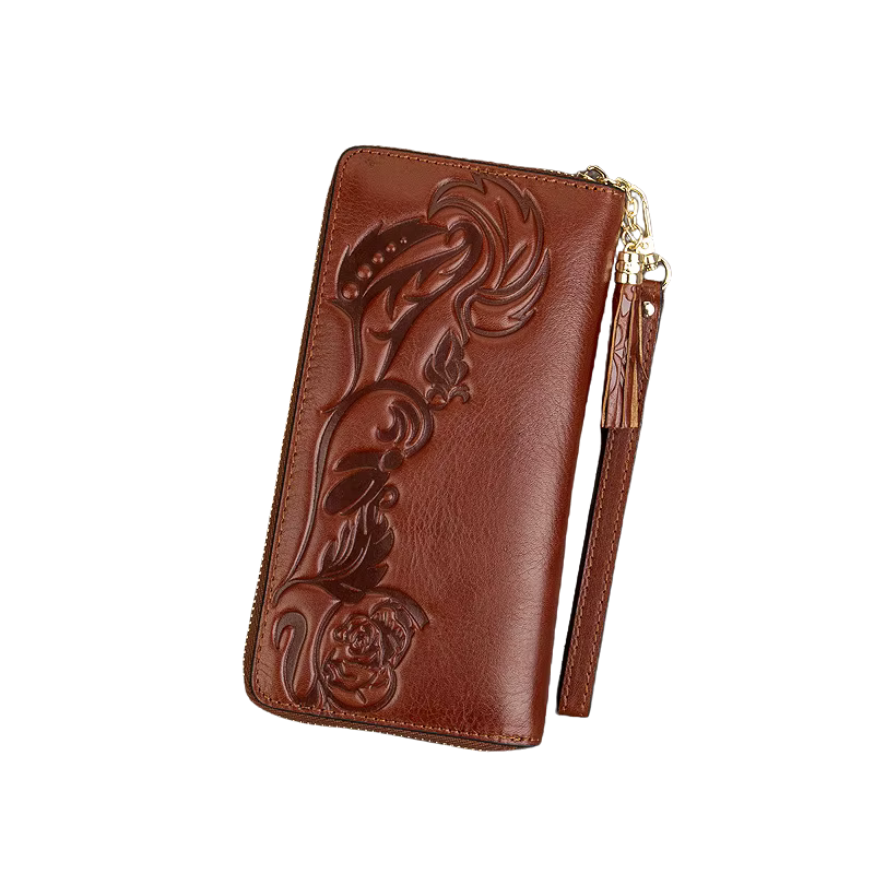 Carteira Clutch de Couro 3D