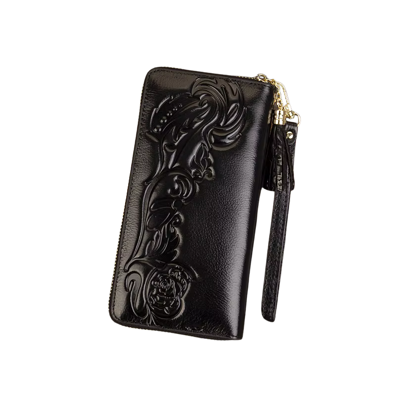 Carteira Clutch de Couro 3D