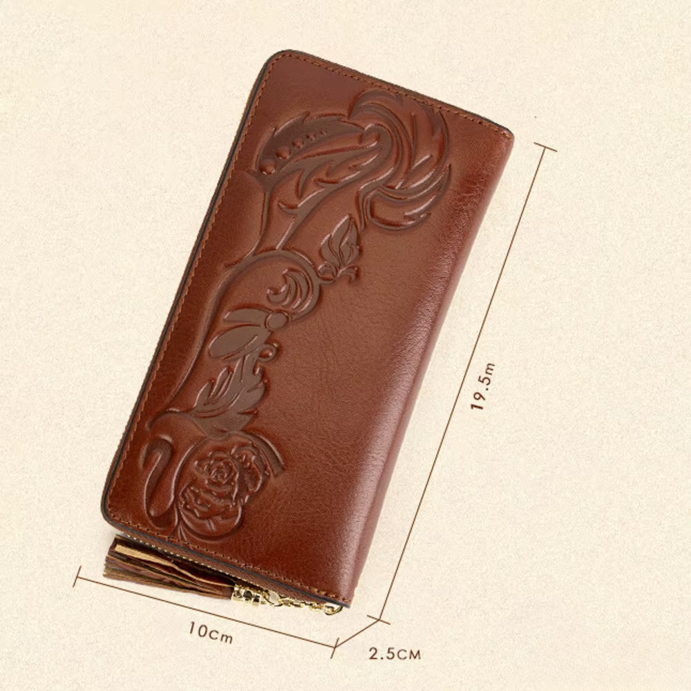 Carteira Clutch de Couro 3D