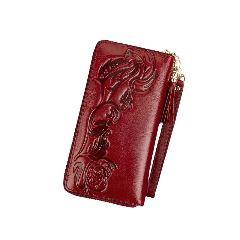 Carteira Clutch de Couro 3D