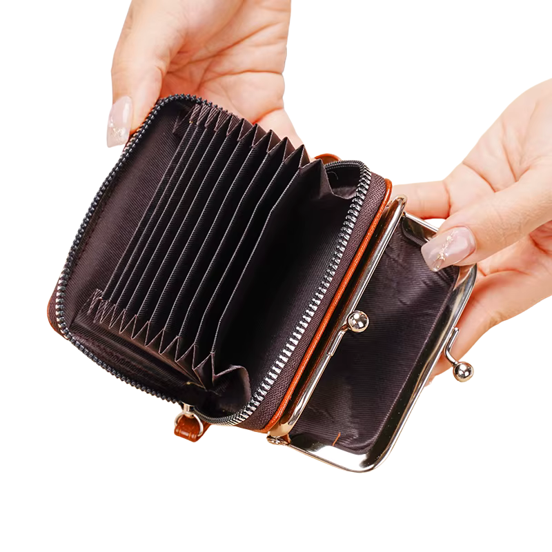 Carteira de Couro Com porta Moedas