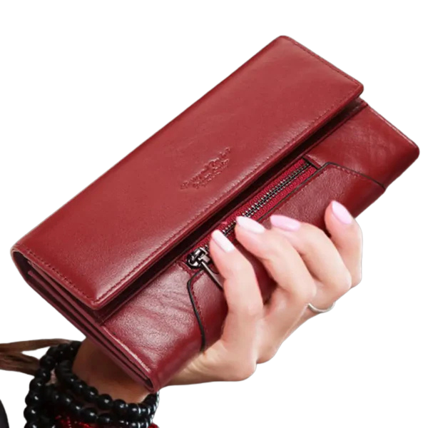 Carteira de Couro Genuíno com Bloqueio RFID