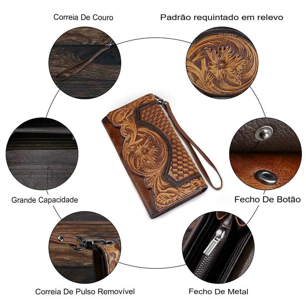 Carteira de Couro Longa