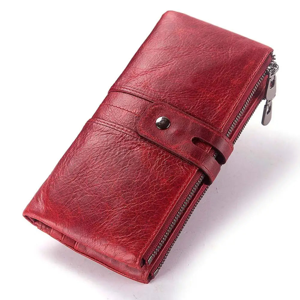 Carteira Feminina de Couro com Bloqueio RFID