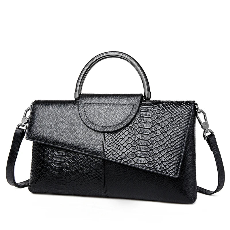 Bolsa de Couro Legítimo Eterna-Preto