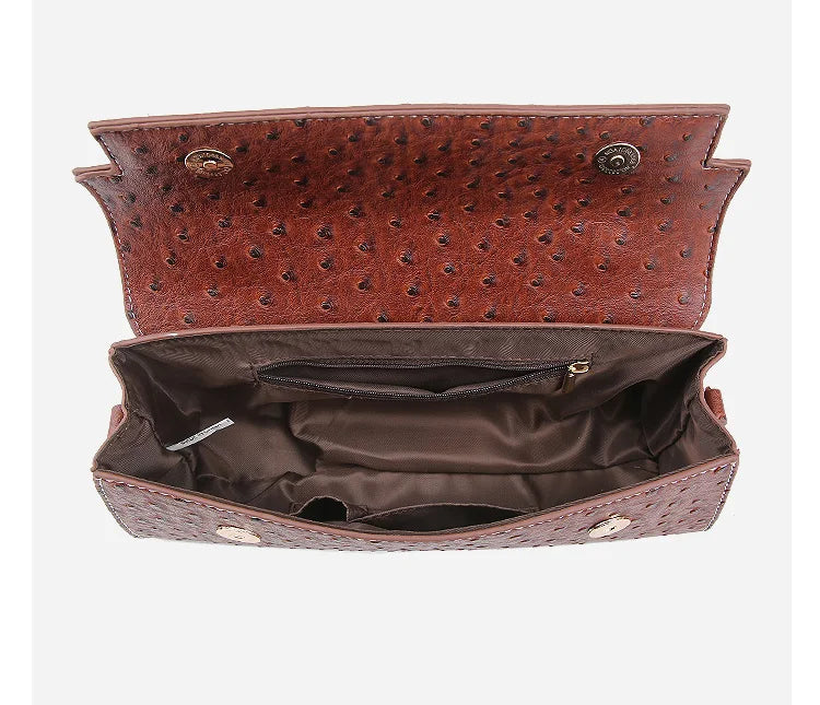 Bolsa Tote de Couro de Avestruz