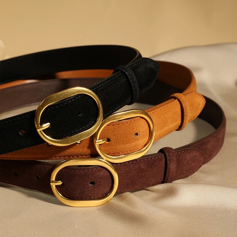 Cinto de Couro Camurça Vintage