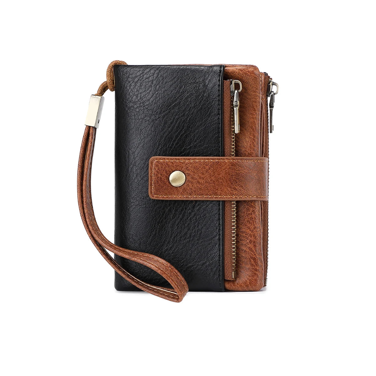 Carteira de Couro Compacta Artesanal Com Alça