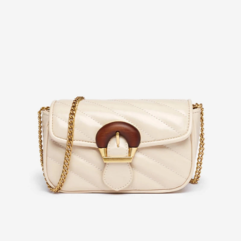 Bolsa de Couro Com Alça de Corrente