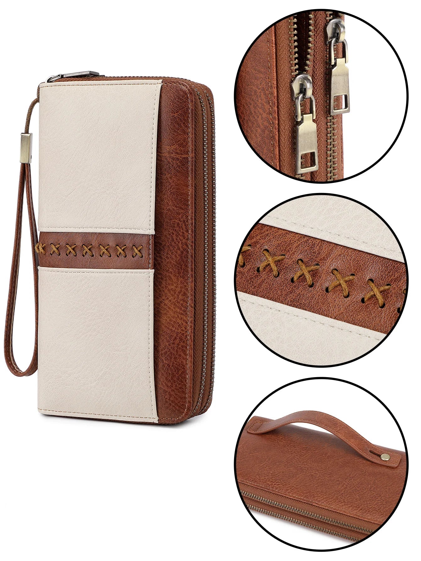 Carteira de Couro Longa Artesanal Com Alça de Punho