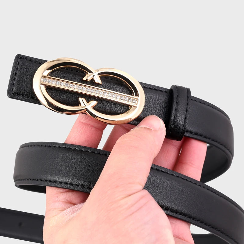 Cinto Feminino de Couro Verona-Preto