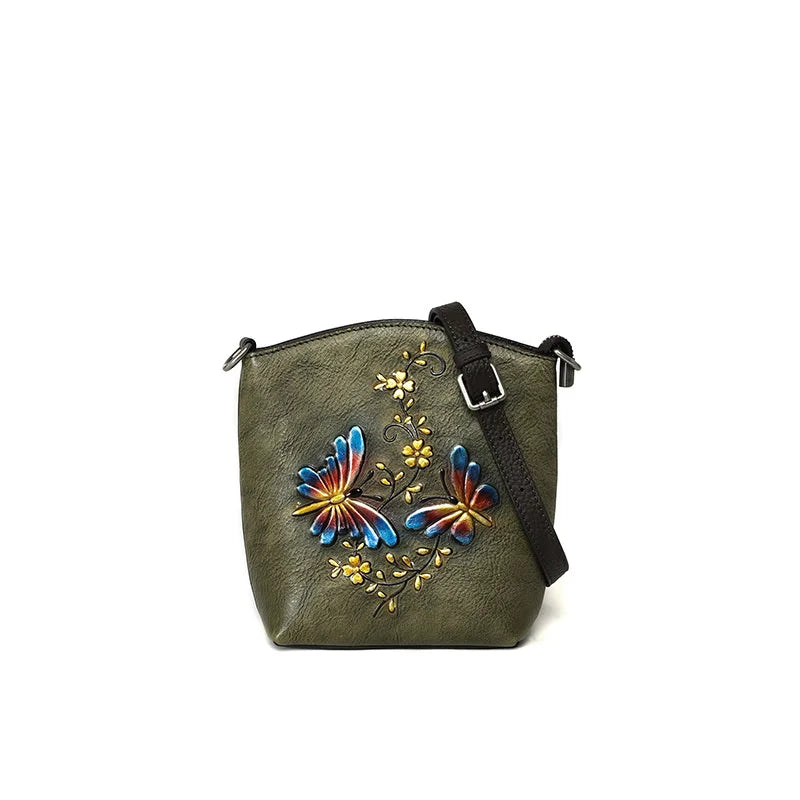 Bolsa de Couro Genuíno Butterfly
