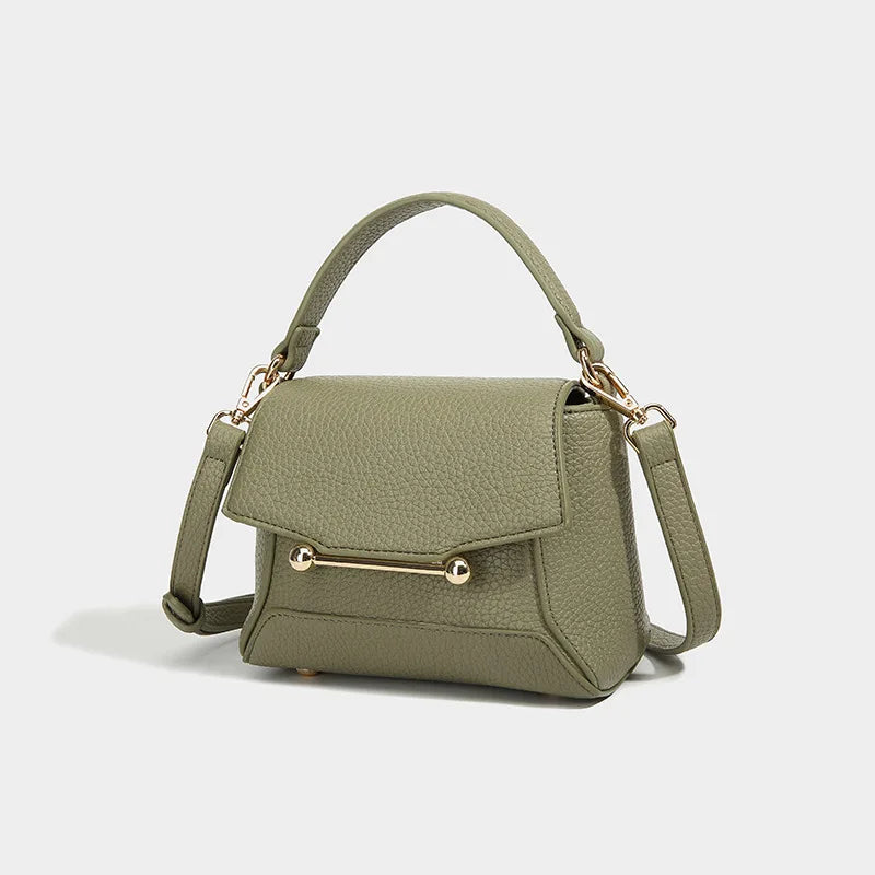 Bolsa Mini Tote de Couro-Verde