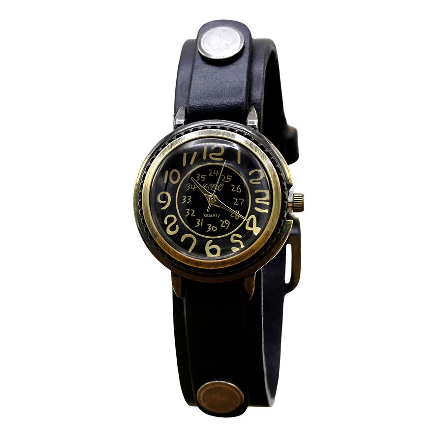 Relógio Feminino de Couro Vintage