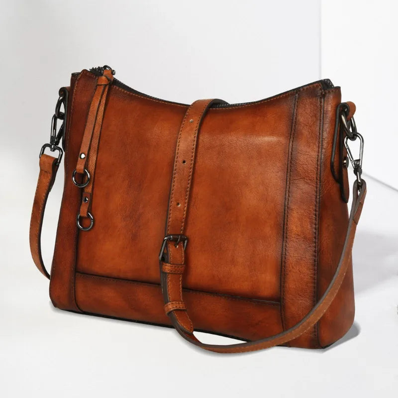 Bolsa Feminina Hobo de Couro Genuíno