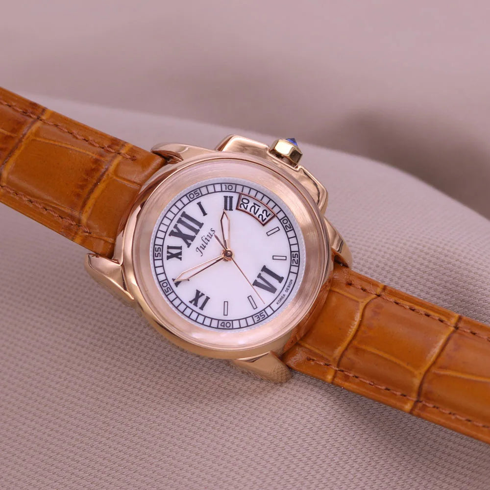 Relógio Feminino de Couro Genuíno