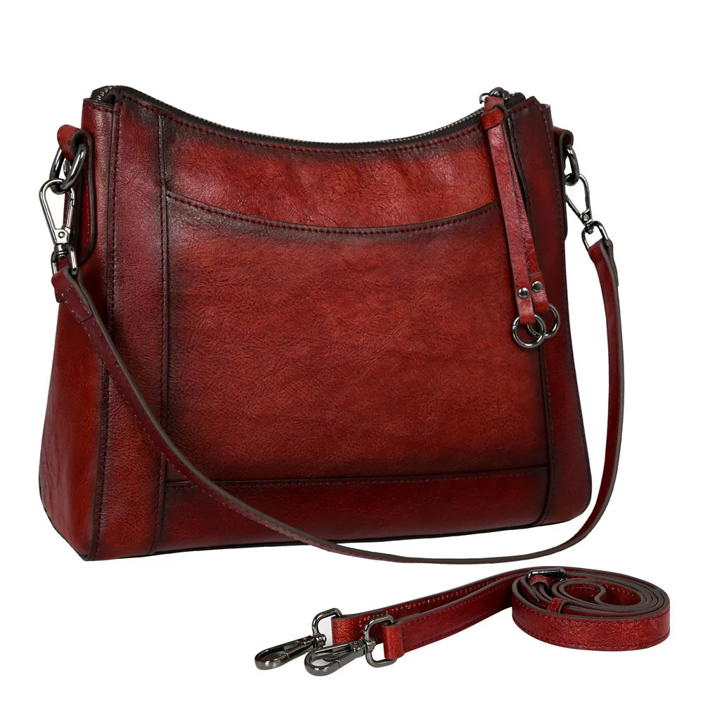 Bolsa Feminina Hobo de Couro Genuíno