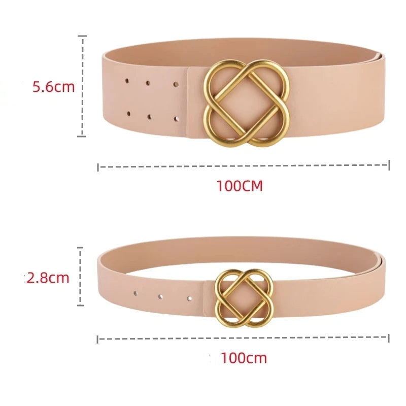 Cinto de Couro Com Fivela de Flor