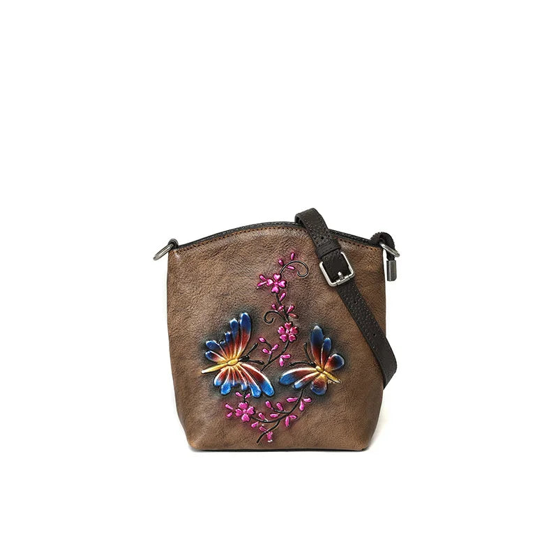 Bolsa de Couro Genuíno Butterfly