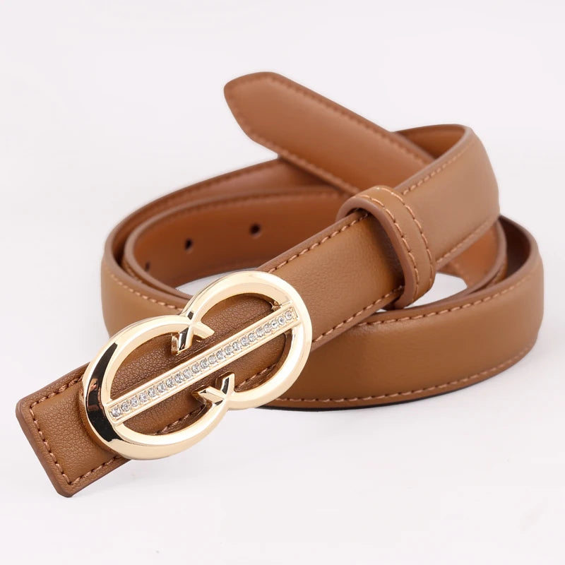 Cinto Feminino de Couro Verona-Marrom