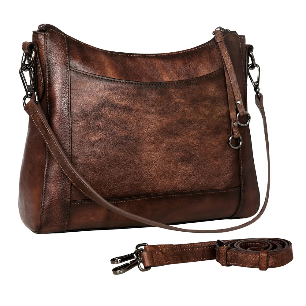 Bolsa Feminina Hobo de Couro Genuíno