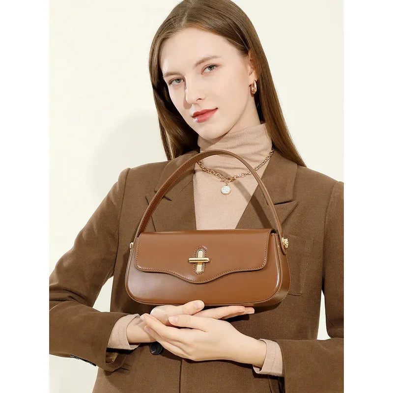 Bolsa de Couro Com Alça Dupla