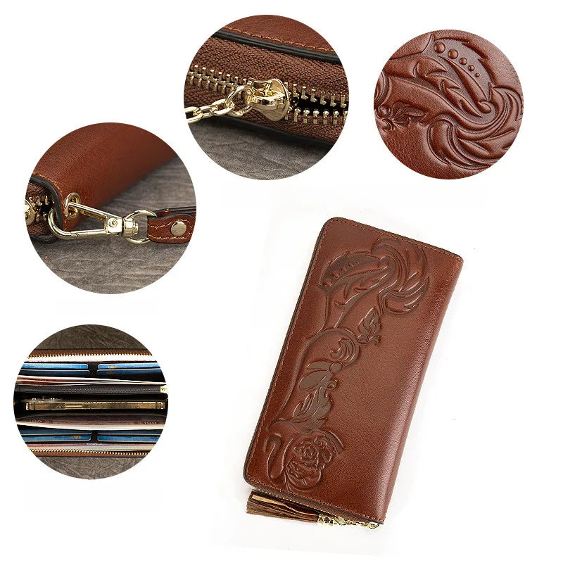 Carteira Clutch de Couro 3D