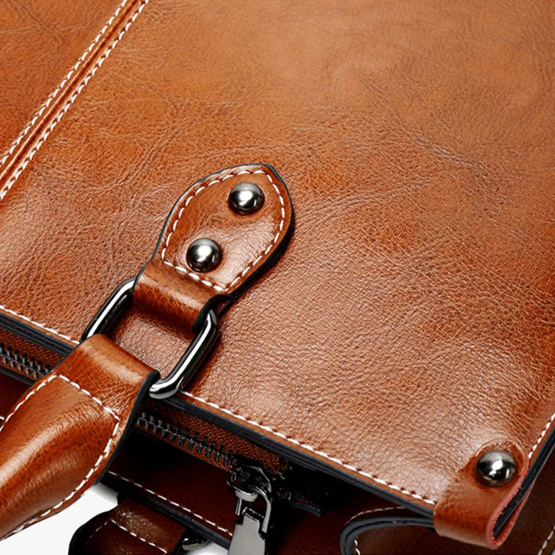 Bolsa Tote de Couro Genuíno Luxo