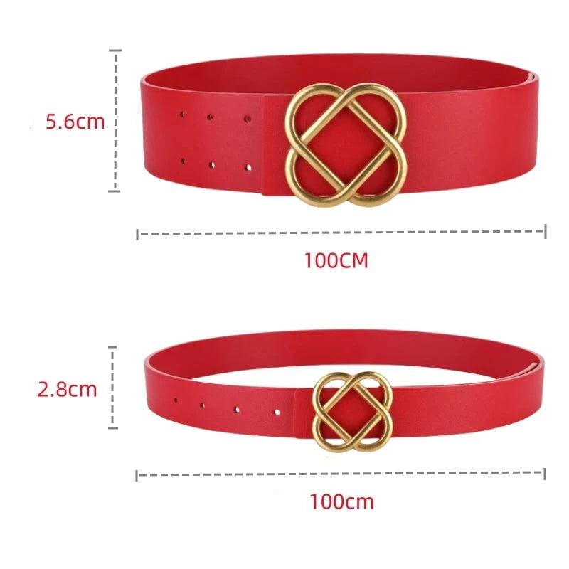 Cinto de Couro Com Fivela de Flor