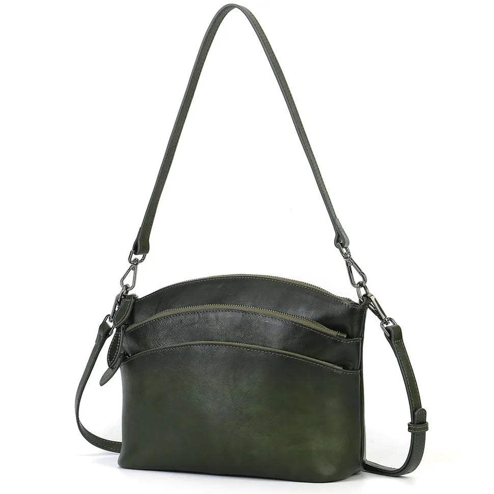 Bolsa de Ombro de Couro Legítimo-Verde