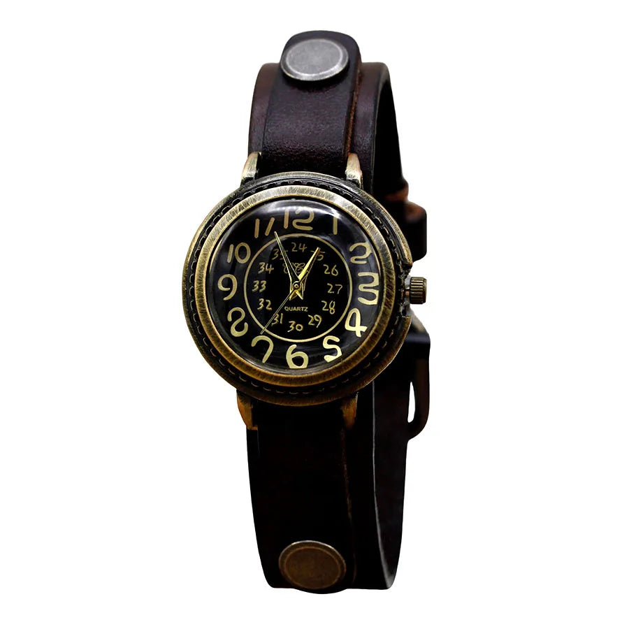 Relógio Feminino de Couro Vintage