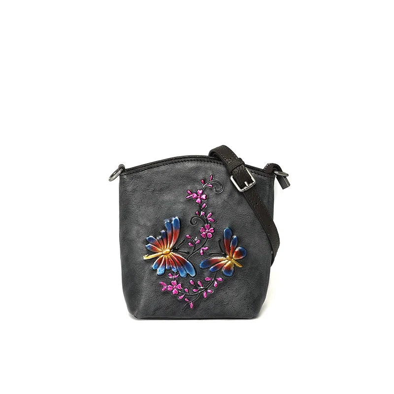 Bolsa de Couro Genuíno Butterfly
