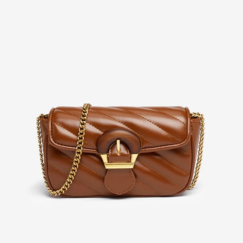 Bolsa de Couro Com Alça de Corrente