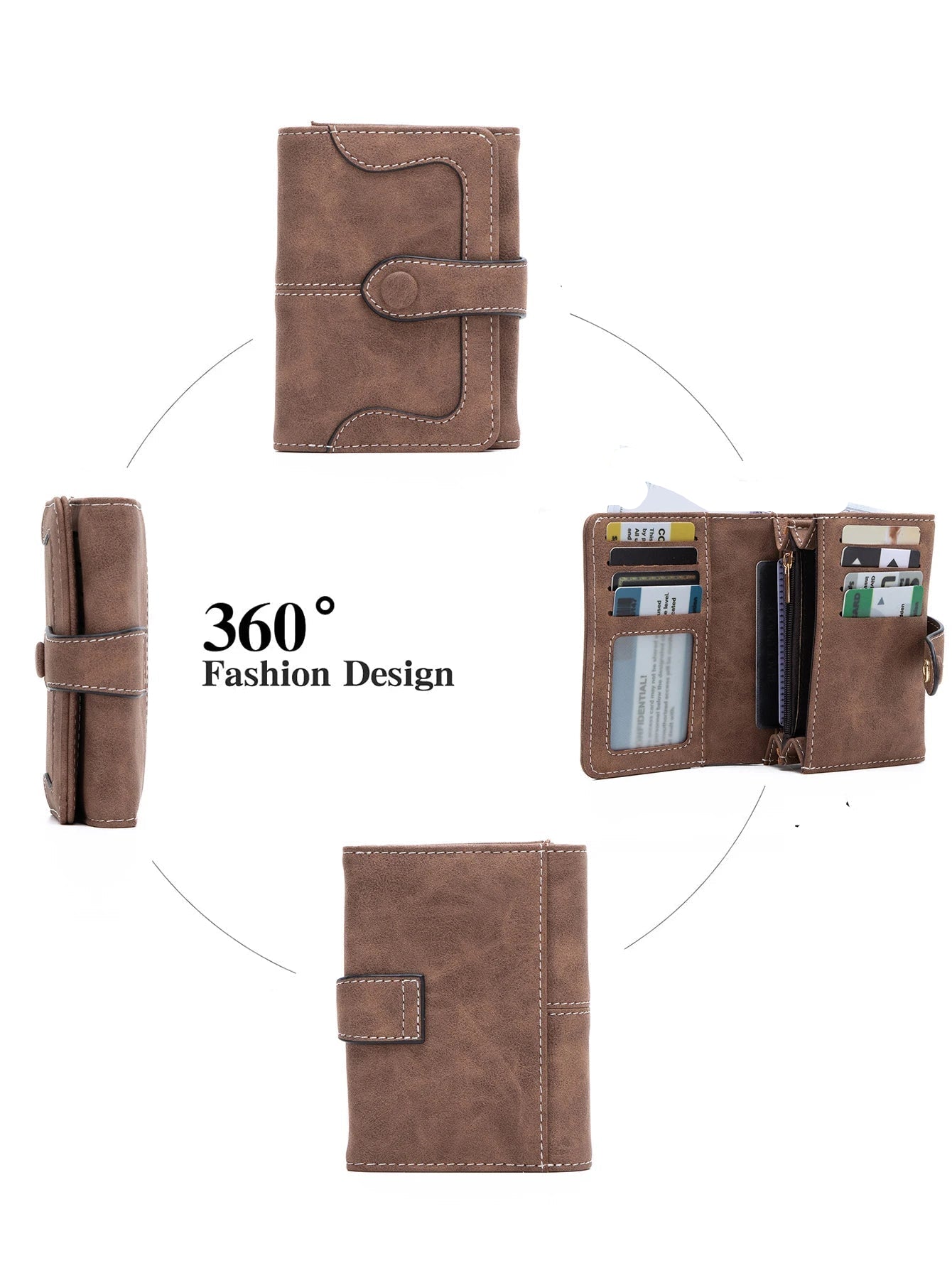 Carteira de Couro Compacta Belle