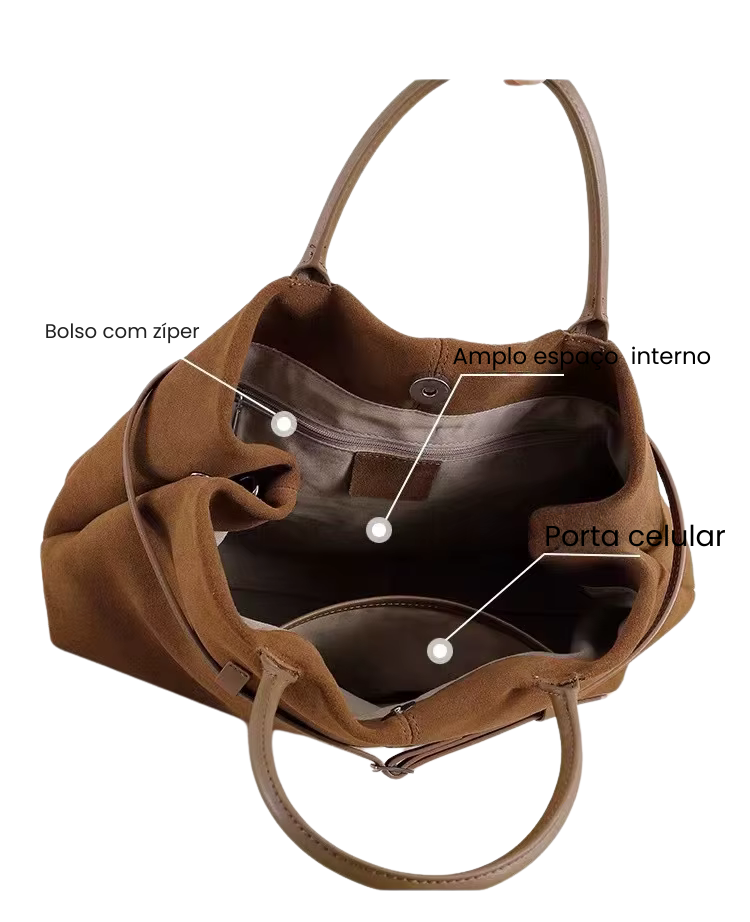 Bolsa Tote Fosca de Couro Legítimo