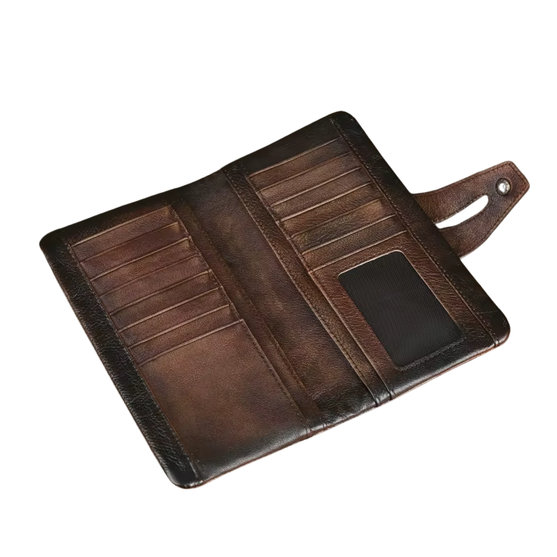 Carteira de Couro Longa Vintage