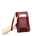 Carteira de Couro Para Passaportes e Cartões-Vermelha
