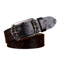 Cinto Feminino de Couro em Relevo-Preto