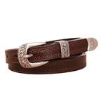 Cinto Feminino de Couro Vintage-Marrom