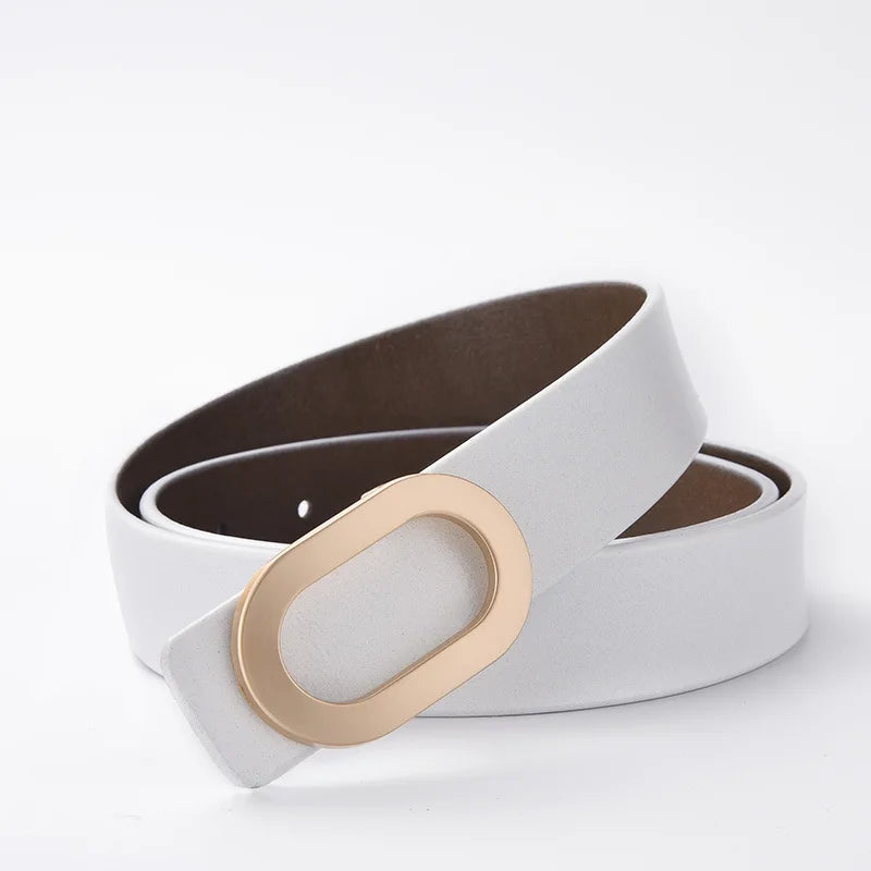 Cinto de Couro Com Fivela Oval