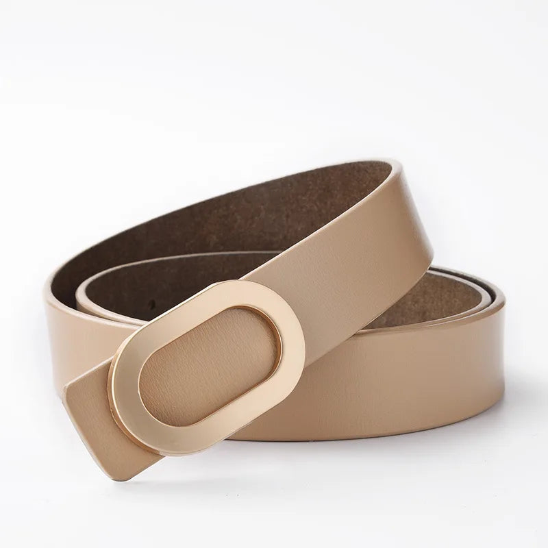 Cinto de Couro Com Fivela Oval