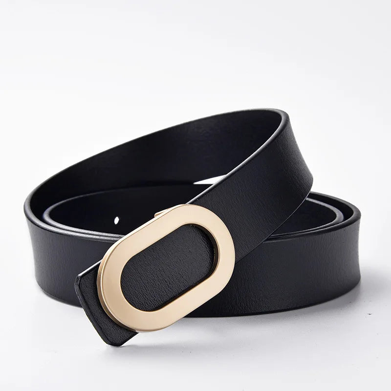 Cinto de Couro Com Fivela Oval