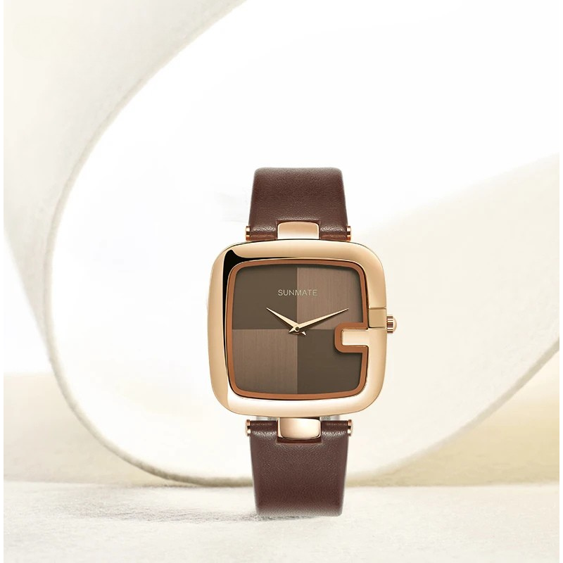 Relógio Feminino Estilo Nórdico Elegante-Marrom