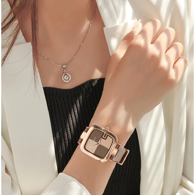 Relógio Feminino Estilo Nórdico Elegante-Marrom