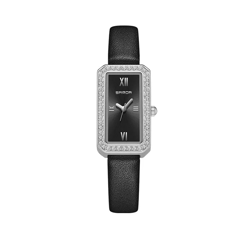 Relógio Feminino Com Pedras Brilhantes-Preto