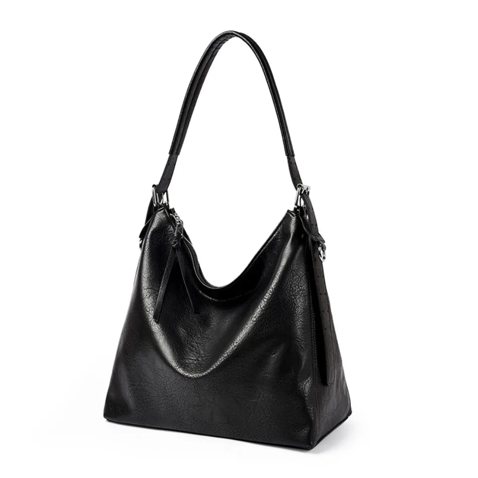 Bolsa Hobo Noir Soft em Couro Tecnológico