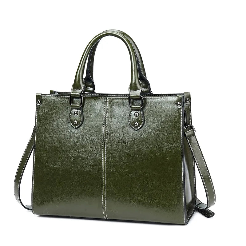 Bolsa Tote de Couro Genuíno Luxo